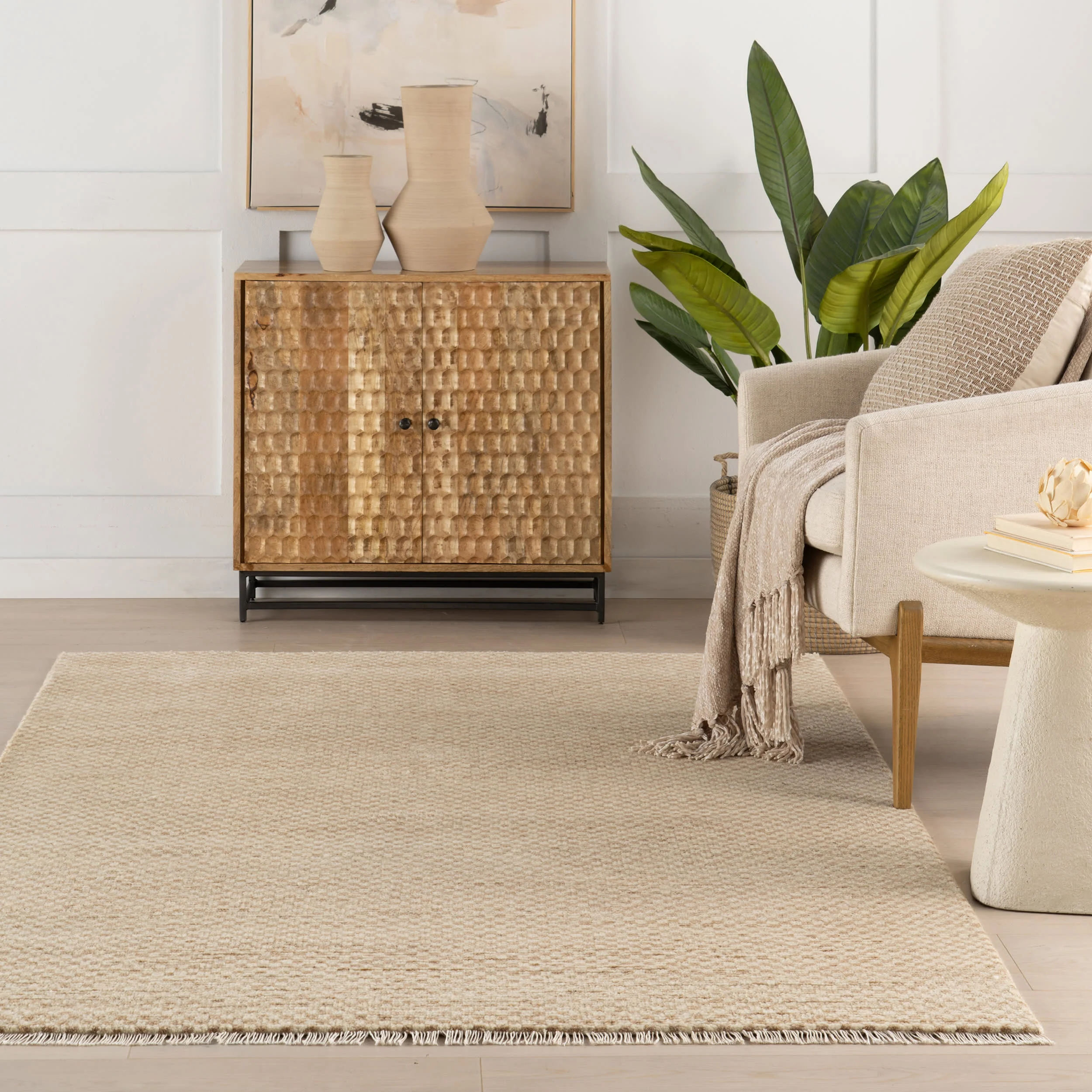 Pierce Hand Knotted Wool Rug | Wheat - Image 4