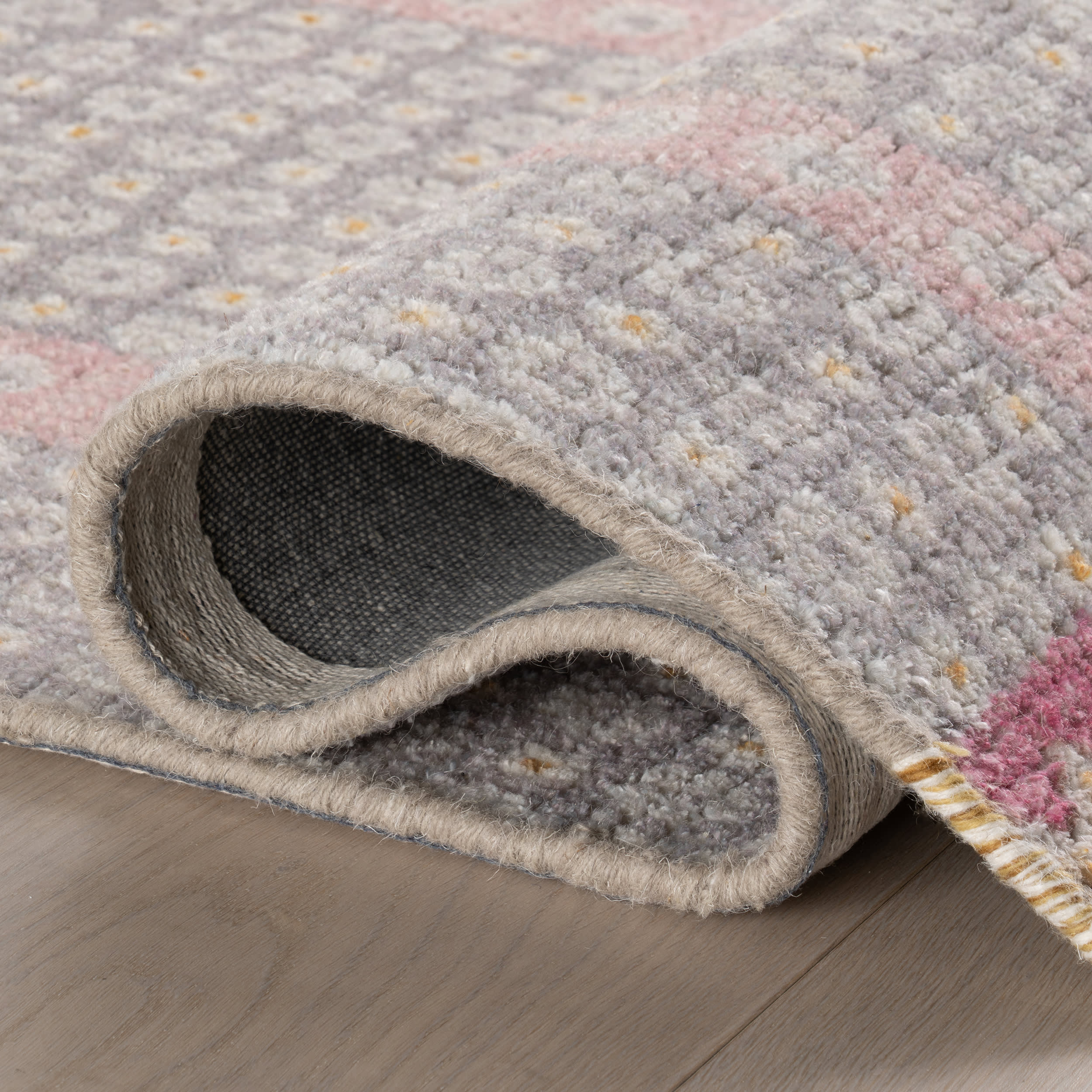 Pondicheri Hand Tufted Striped Wool-Blend Rug | Grey - Image 7