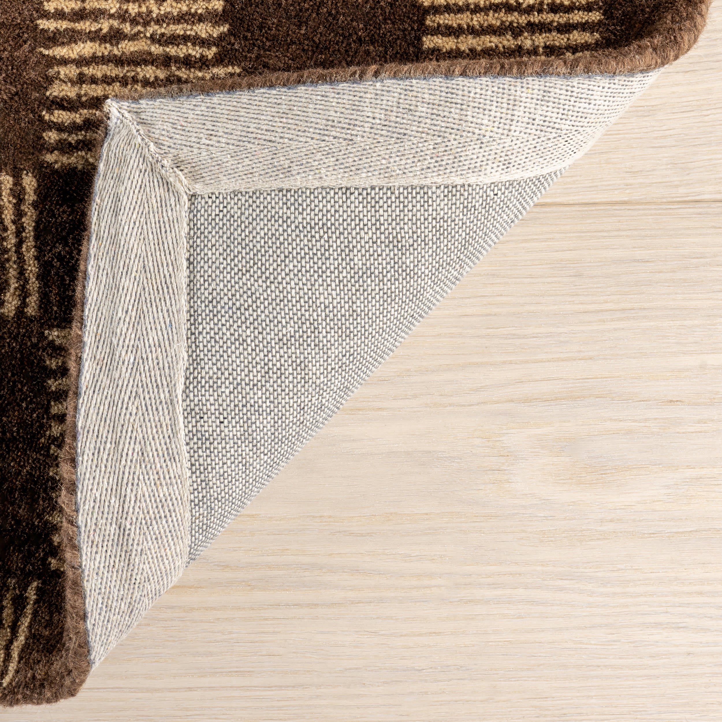 Cedar Checked Hand Tufted Wool Rug | Brown - Image 6