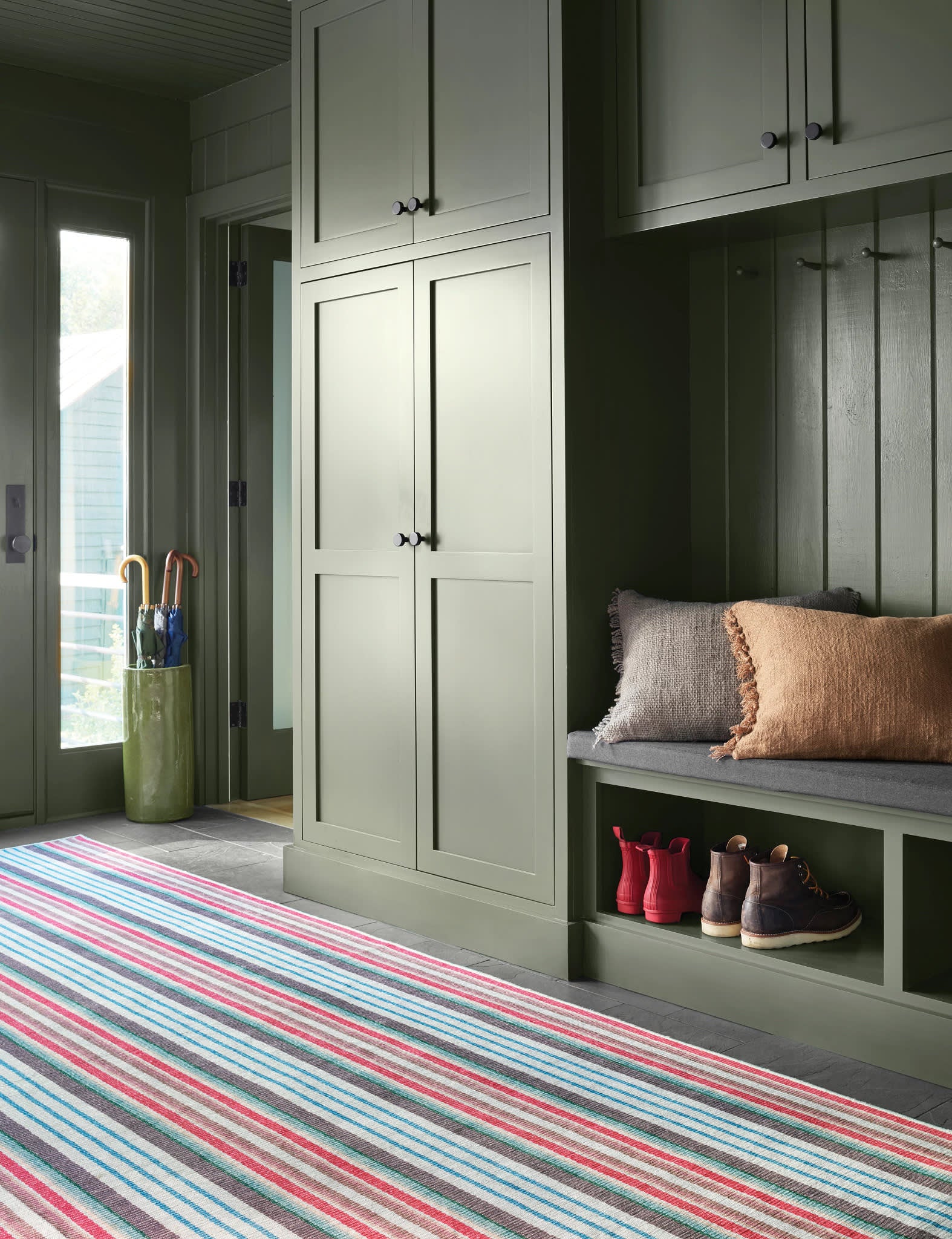 Ranch Stripe Machine Washable Rug | Multi - Image 2
