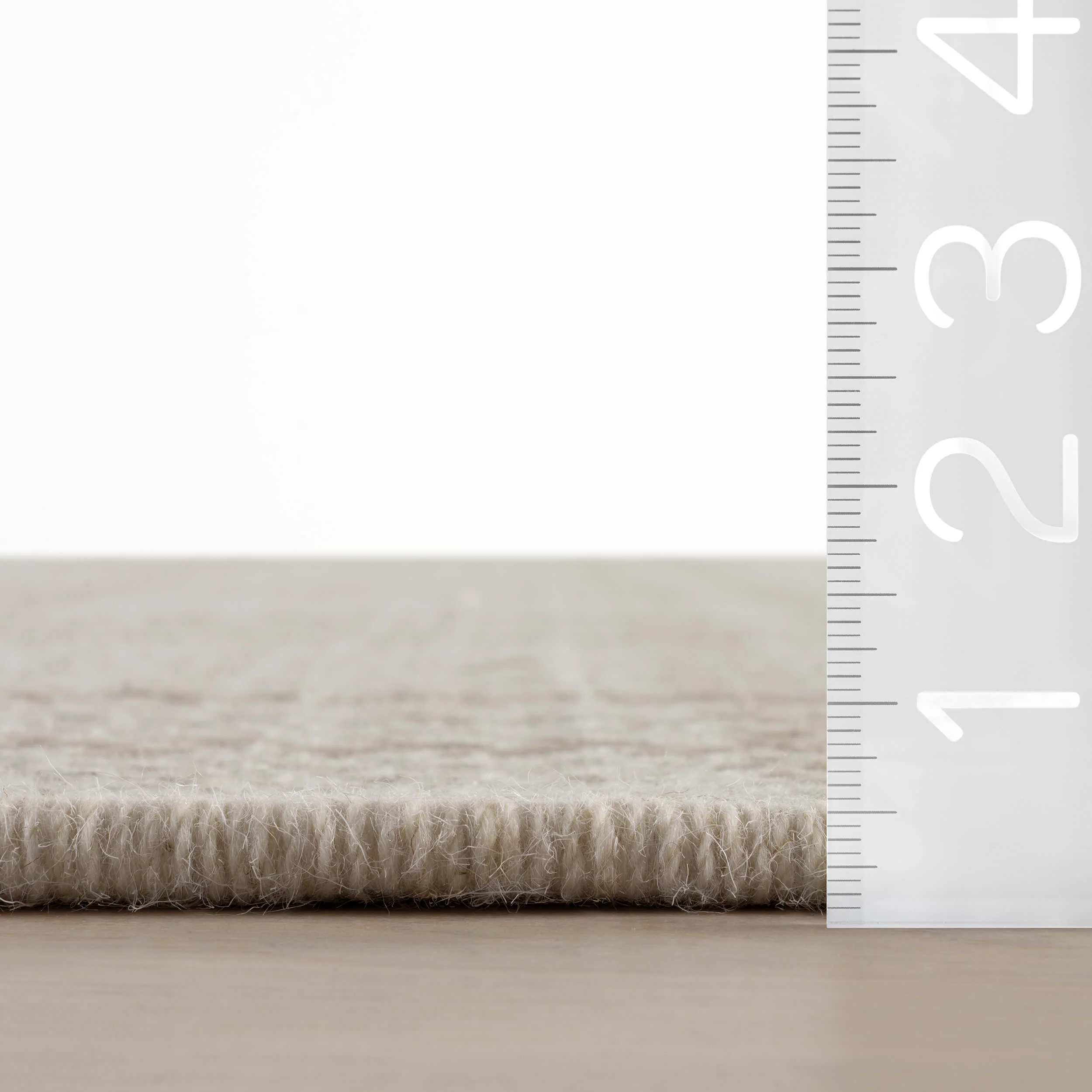 Rhona Plaid Woven Wool Custom Rug | Beige - Image 5