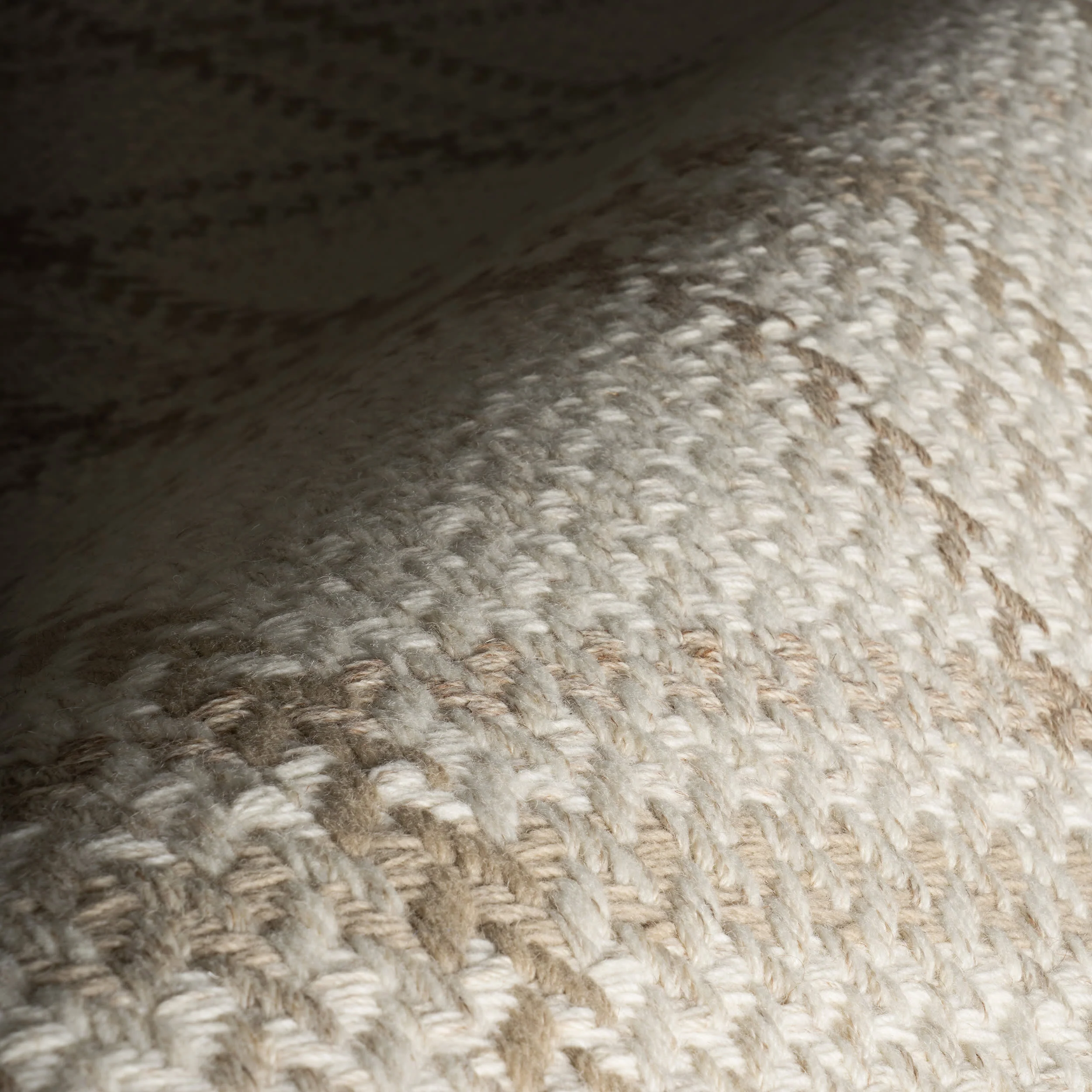 Rhona Plaid Woven Wool Custom Rug | Beige - Image 7