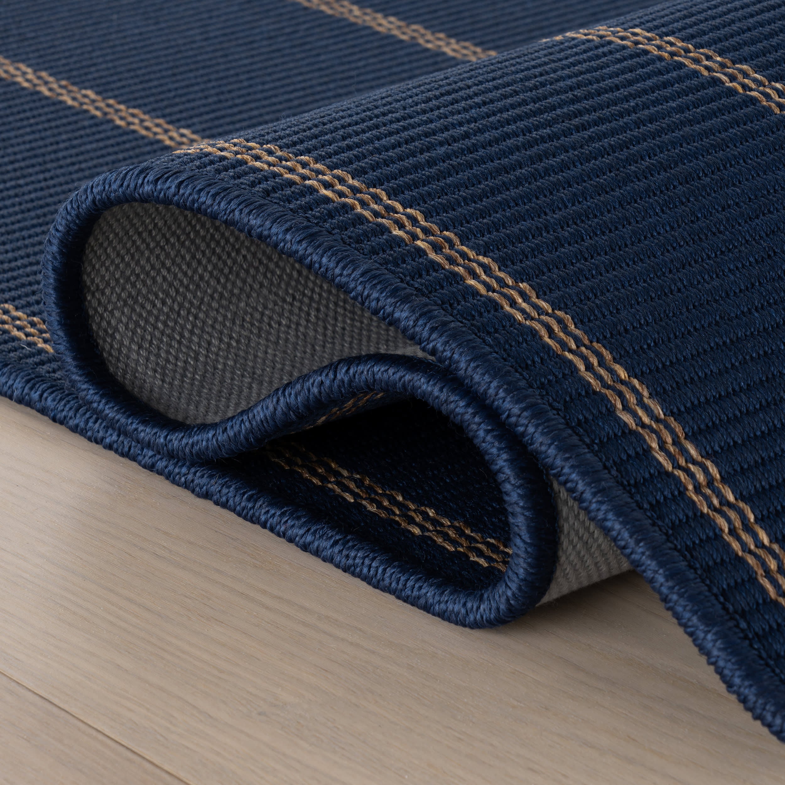Riva Striped Coastal Indoor/Outdoor Custom Rug | Blue - Image 6
