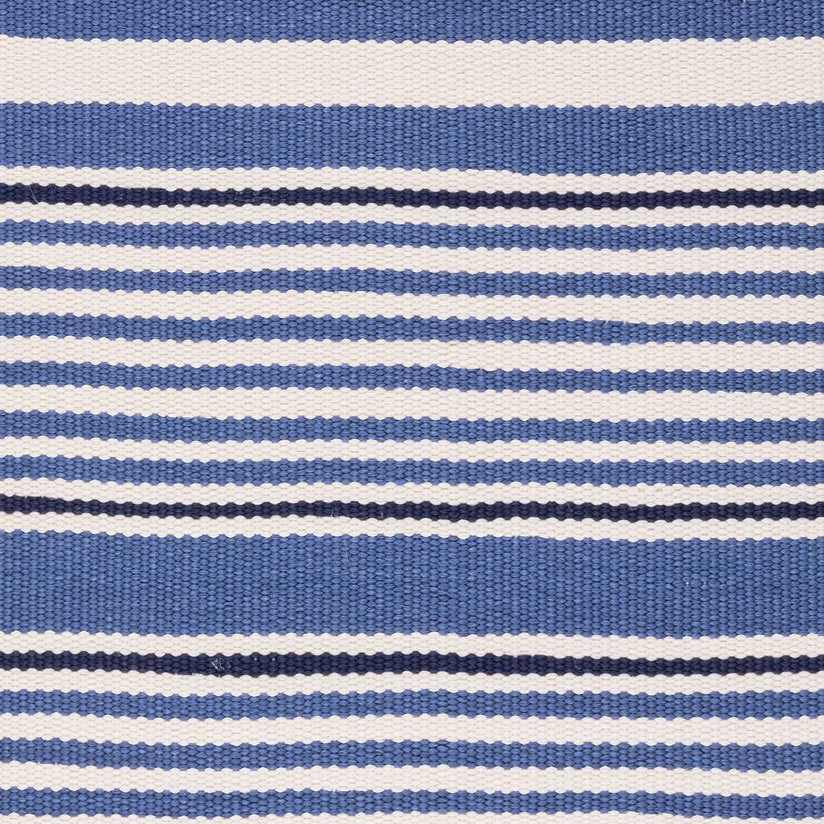 Rugby Stripe Handwoven Indoor/Outdoor Rug Swatch | Denim