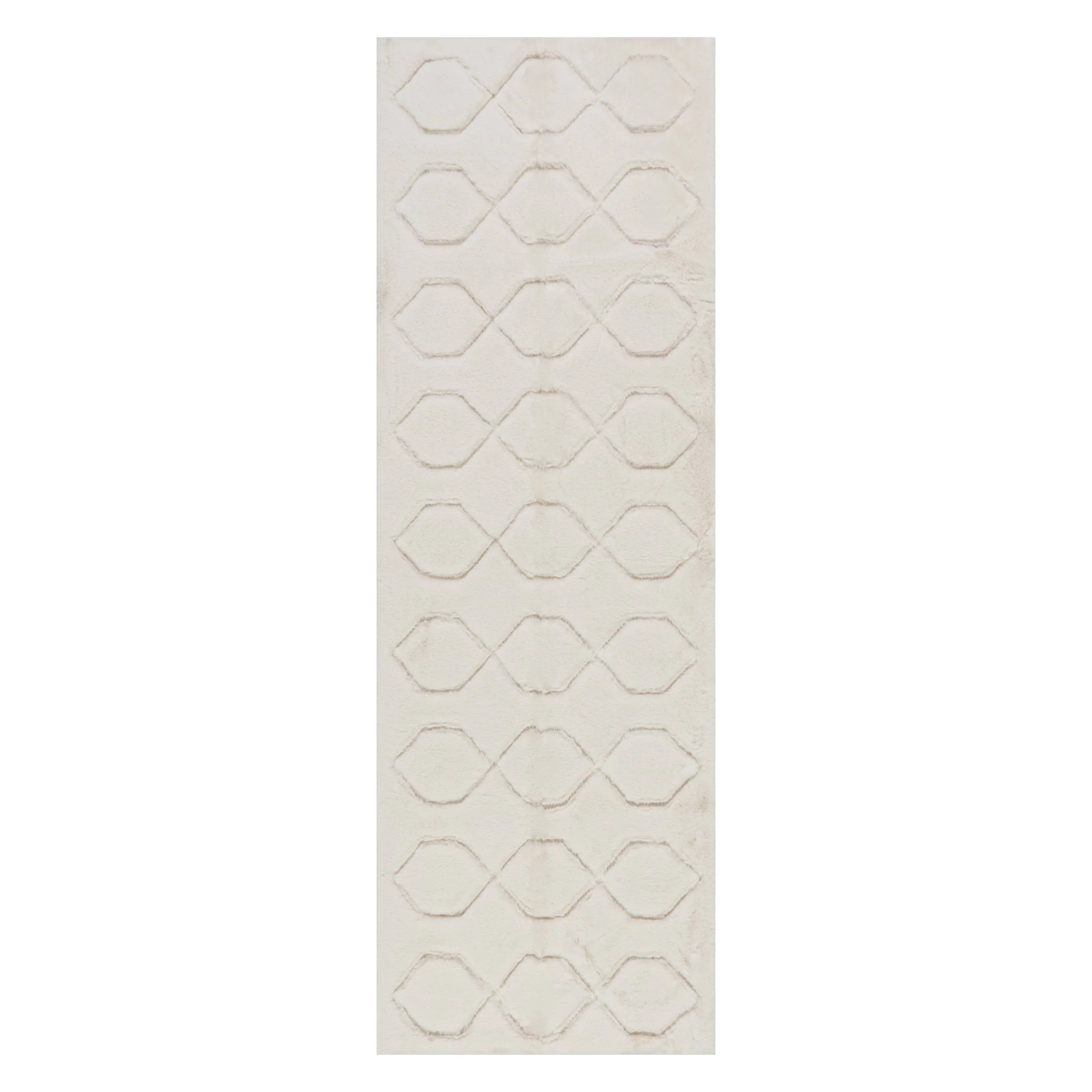 Rhythm Diamond Plush Cloud Washable Rug | Off White - Image 2