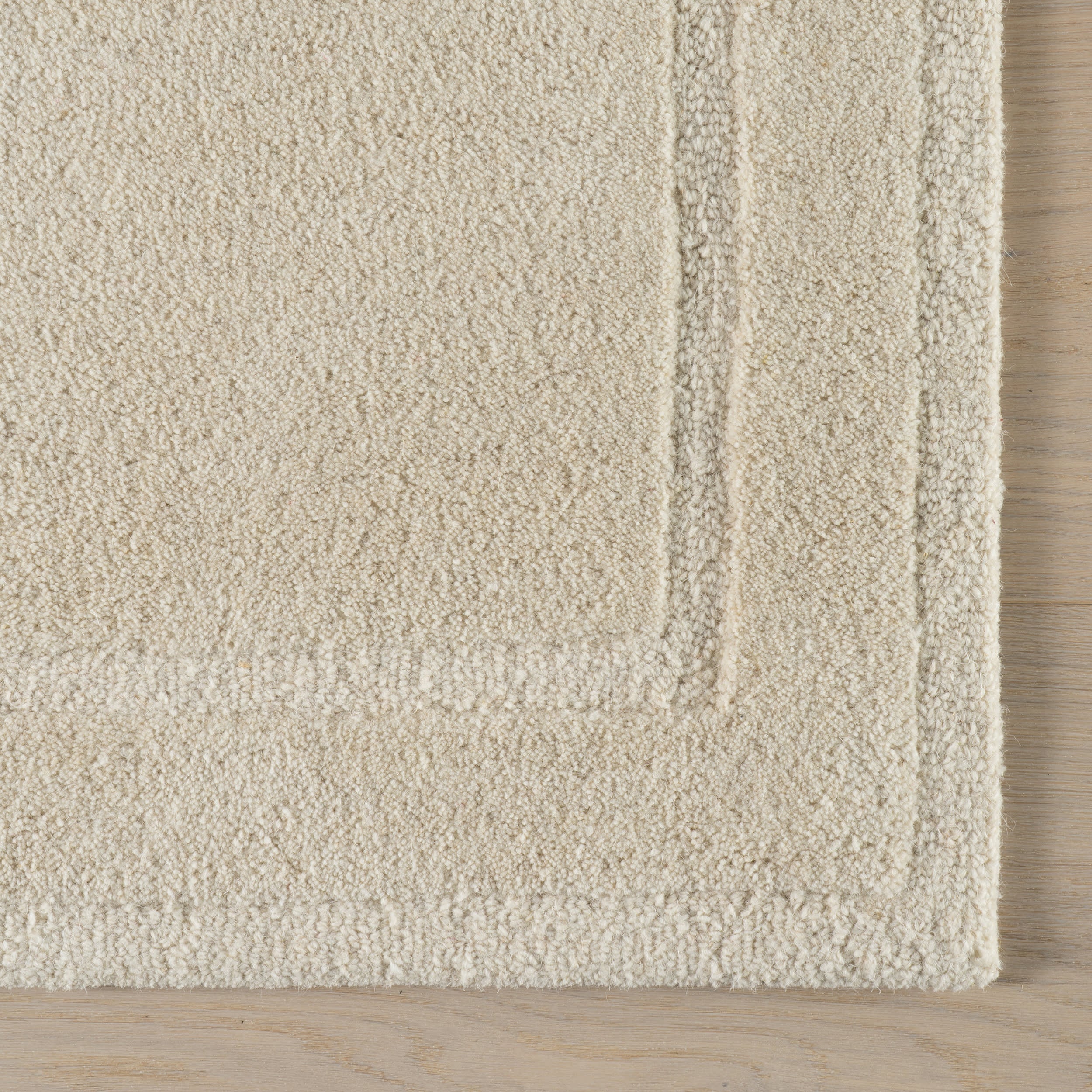 Sahar Solid Modern Wool Rug | Ivory - Image 4