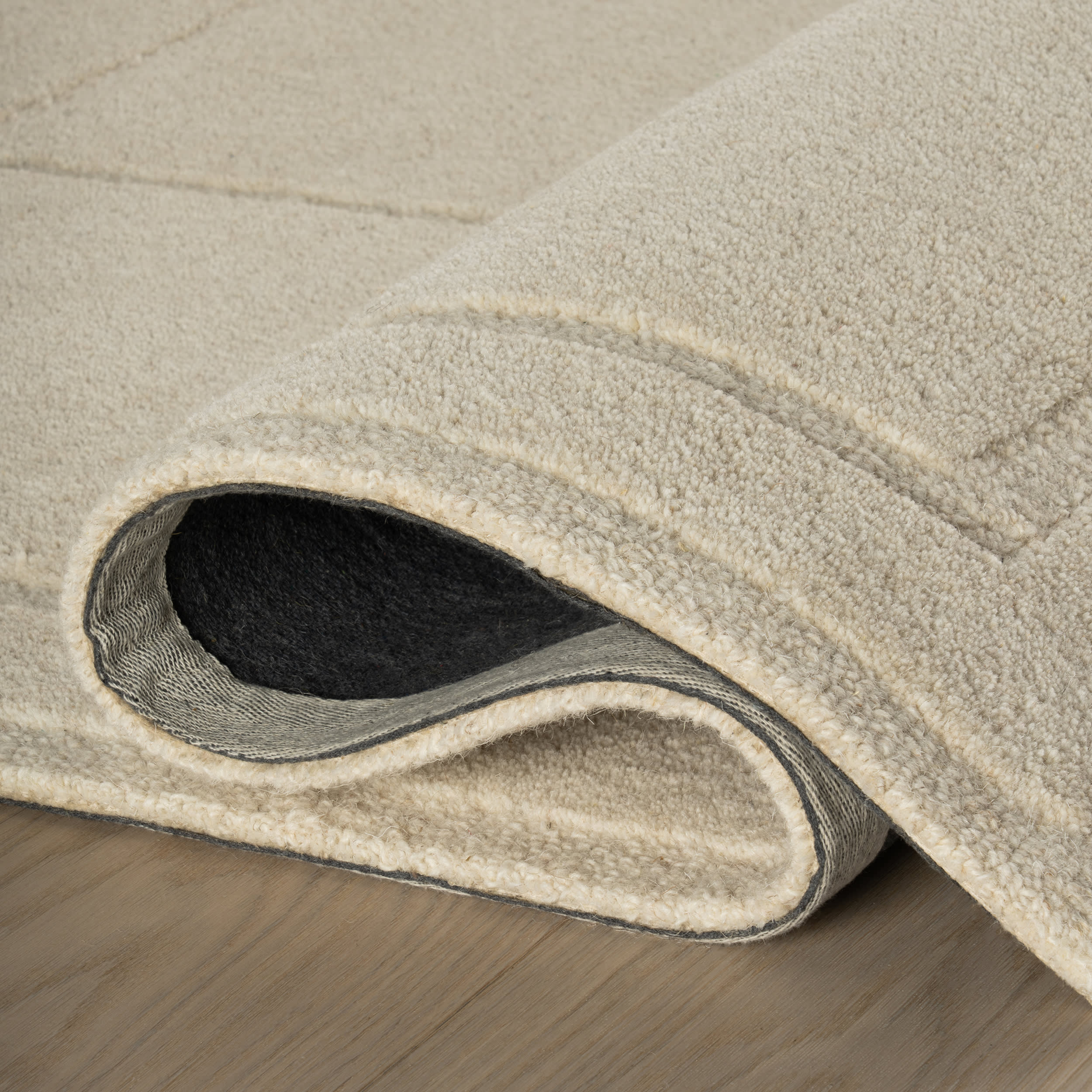 Sahar Solid Modern Wool Rug | Ivory - Image 6
