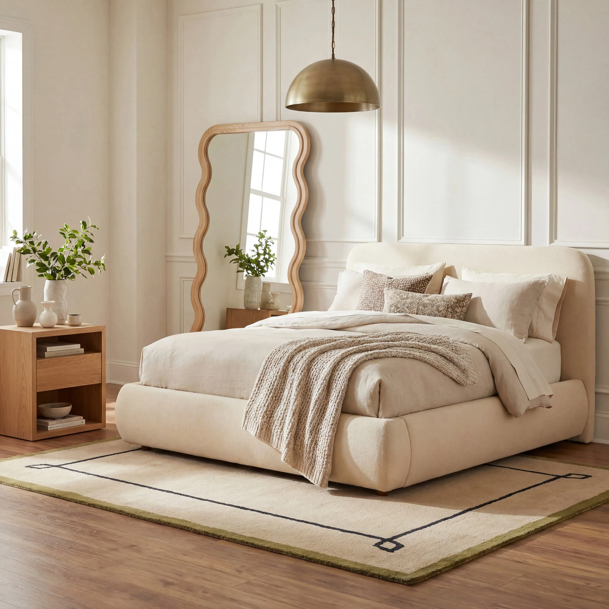 Serge Bordered Wool Rug by Nate Berkus | Tan - Image 3