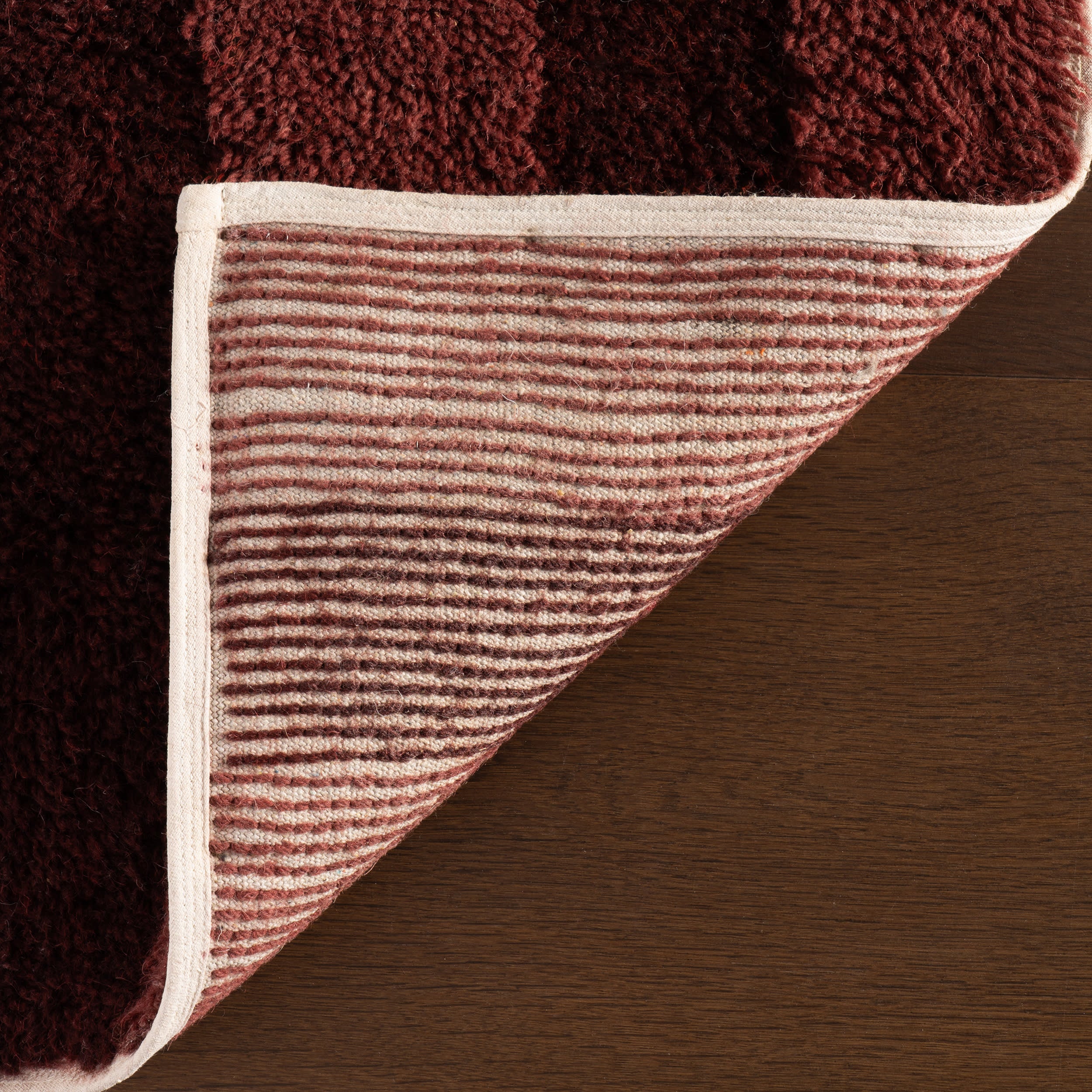 Shevina Handmade Washable Wool Rug | Burgundy - Image 5