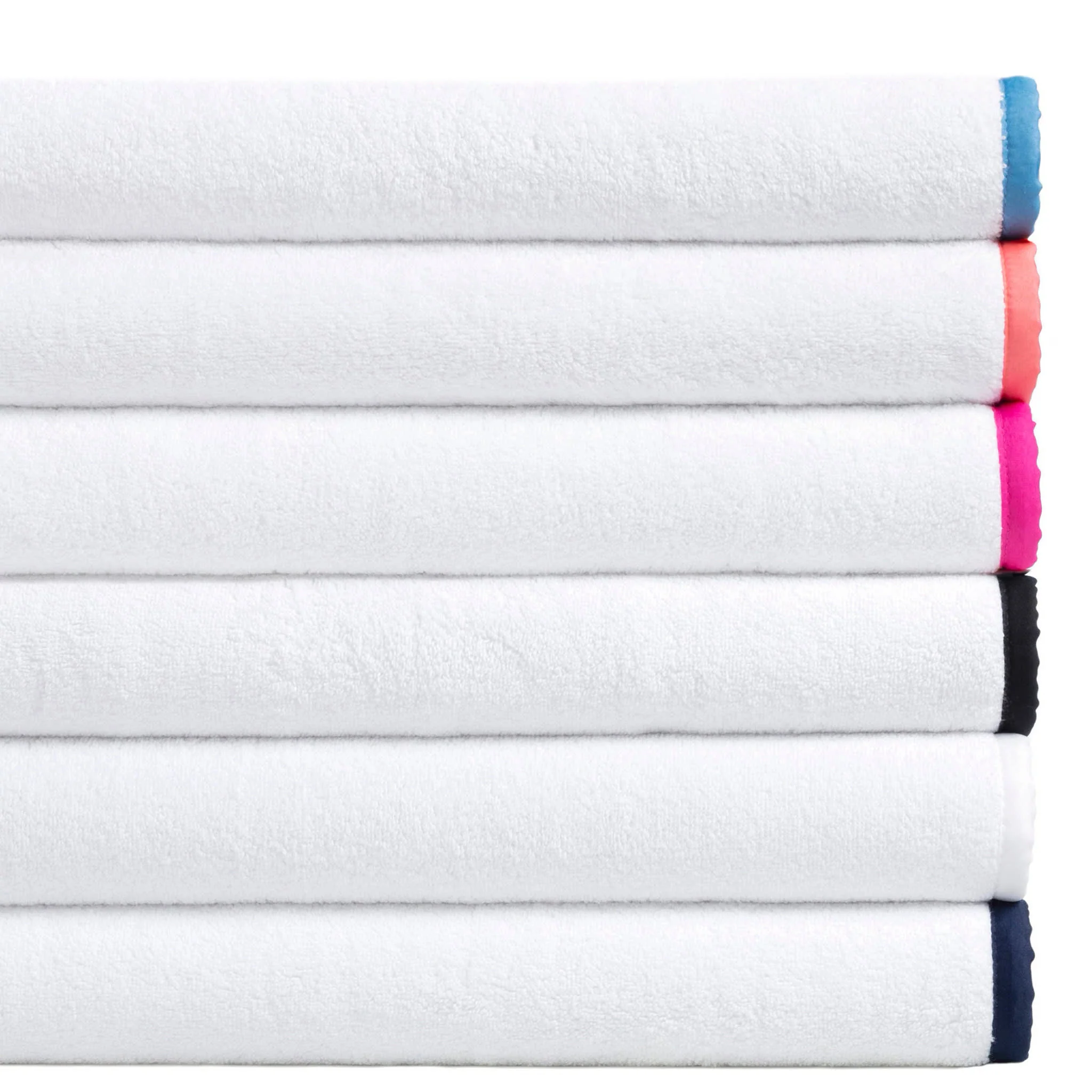 Signature Banded Towel | White/Coral - Image 5