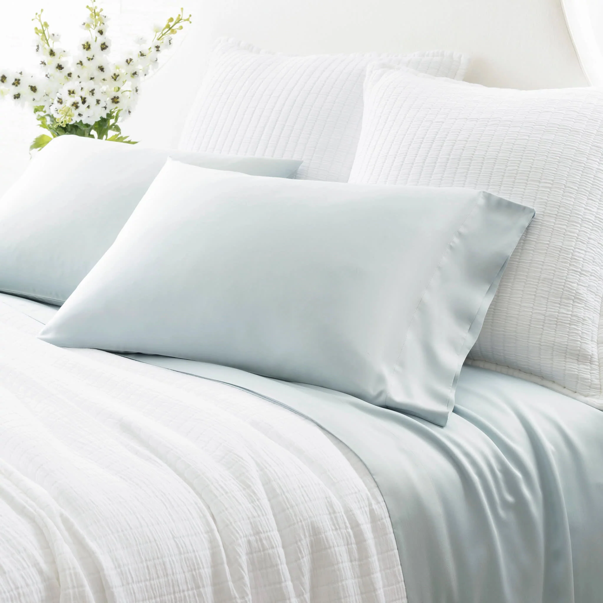 Silken Solid Pillowcases | Robin's Egg Blue