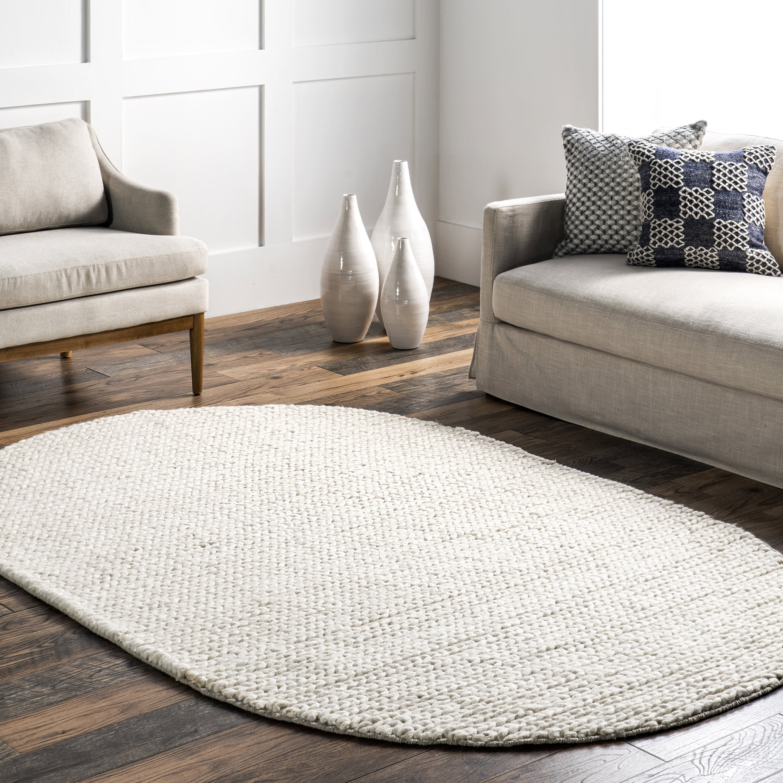 Haven Handwoven Wool-Blend Rug | Off White - Image 6