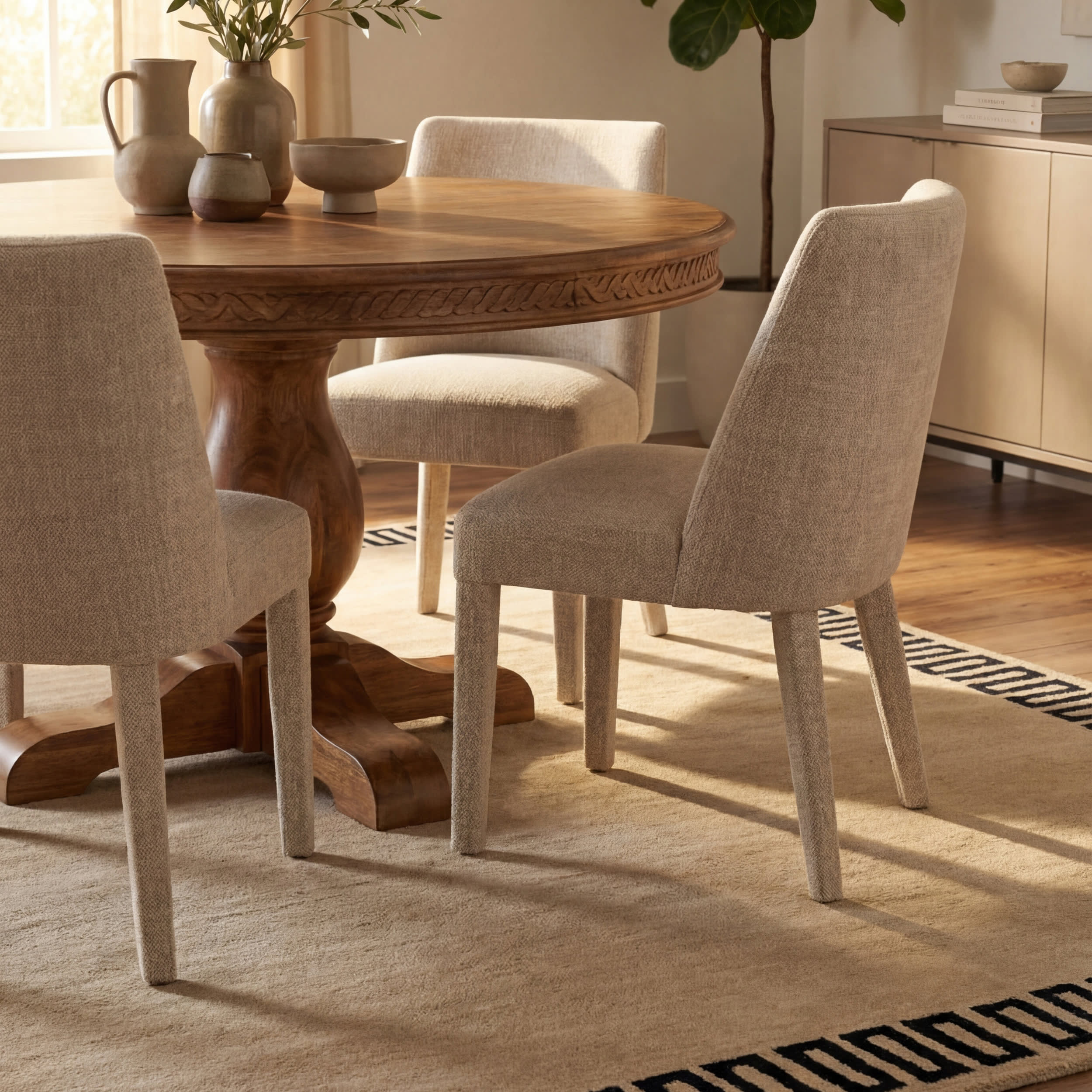 Taya Modern Bordered Rug | Beige - Image 4