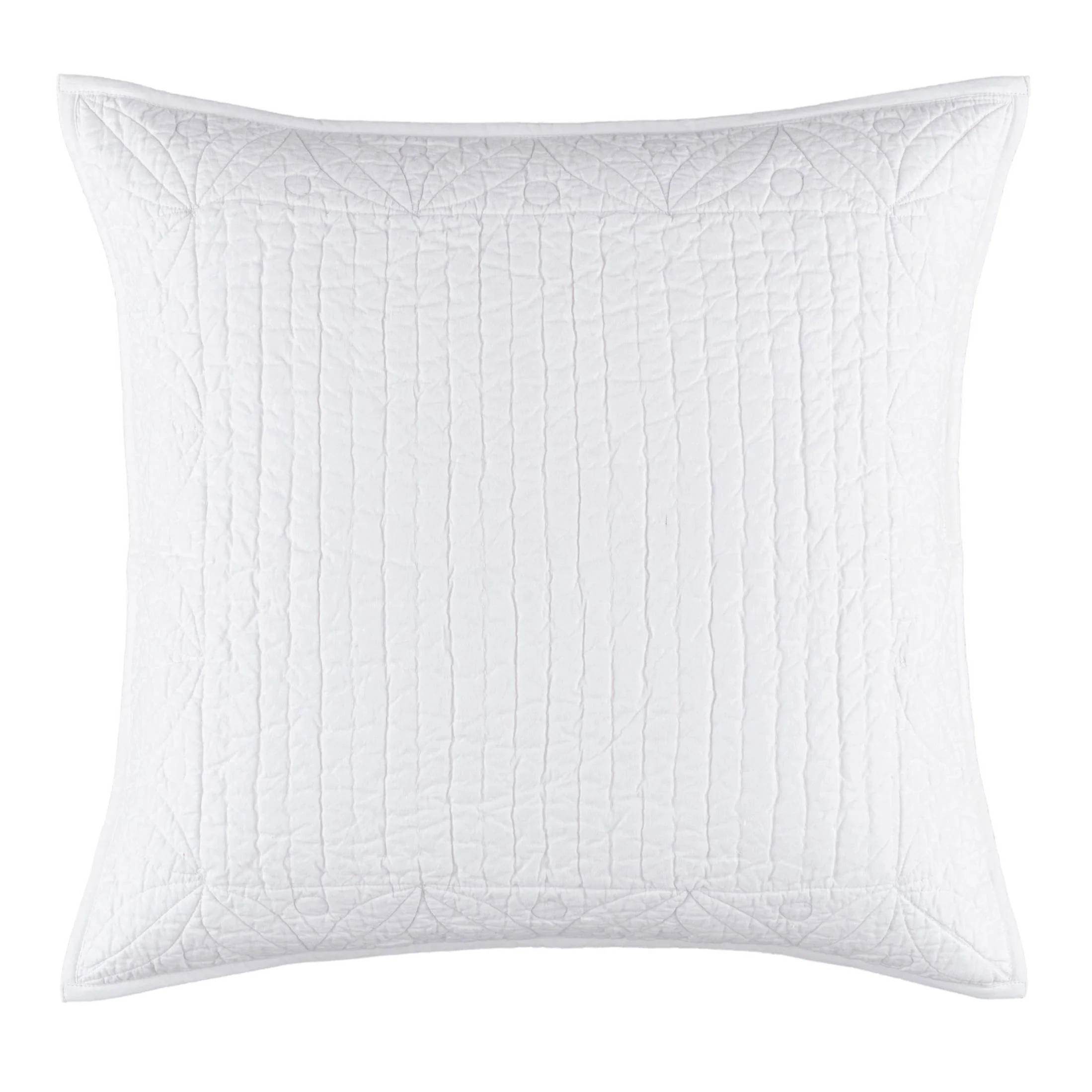 Tea & Toast Quilted Decorative Pillow Cover | White