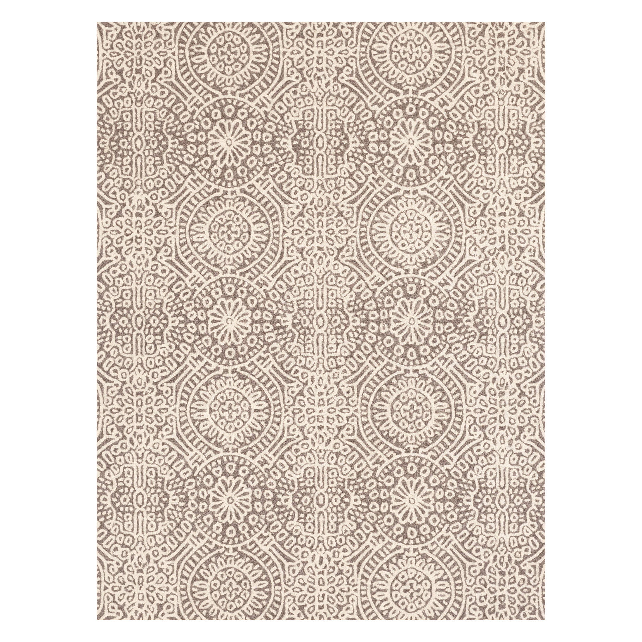 Temple Hand Micro Hooked Wool Rug | Taupe