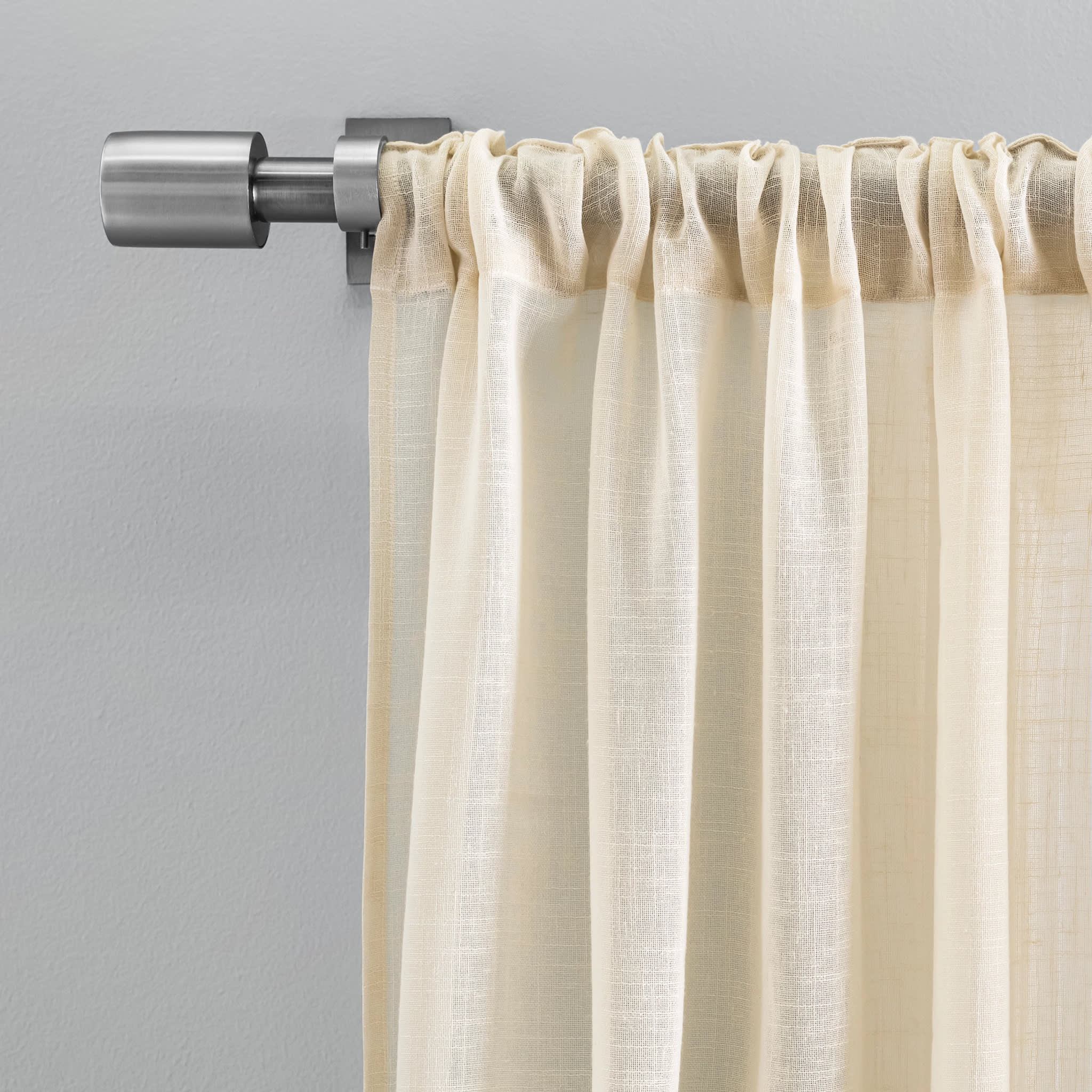 Textured Solid Curtain Panel Pair | Natural - Image 4