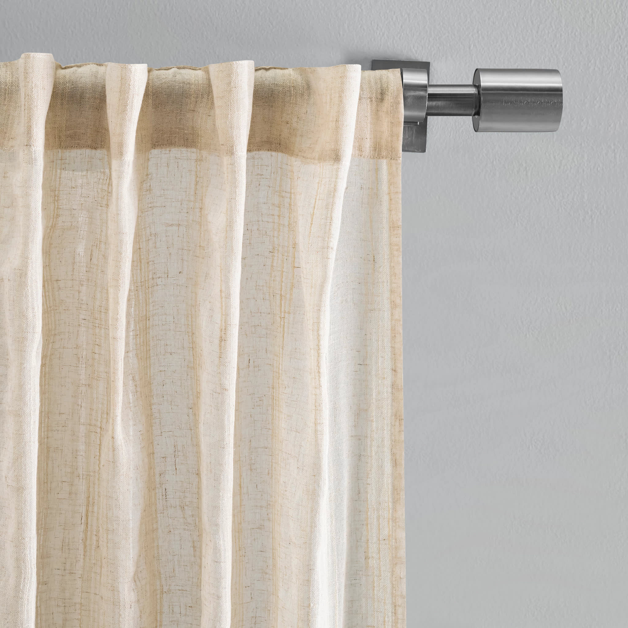 Textured Stripe Curtain Panel Pair | Natural