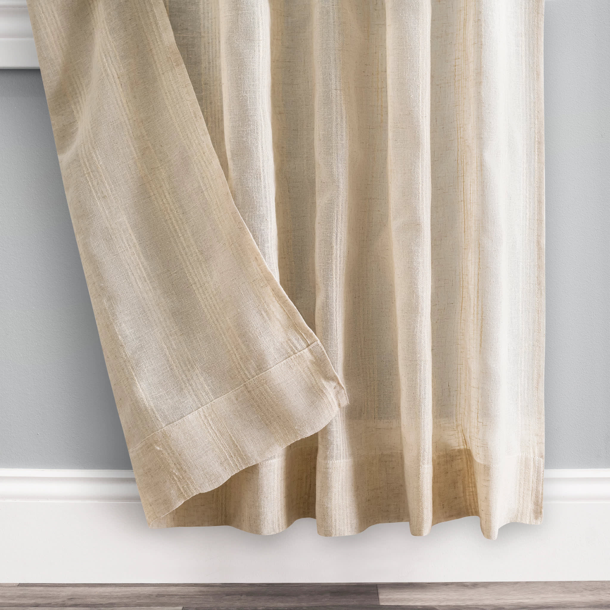 Textured Stripe Curtain Panel Pair | Natural - Image 3