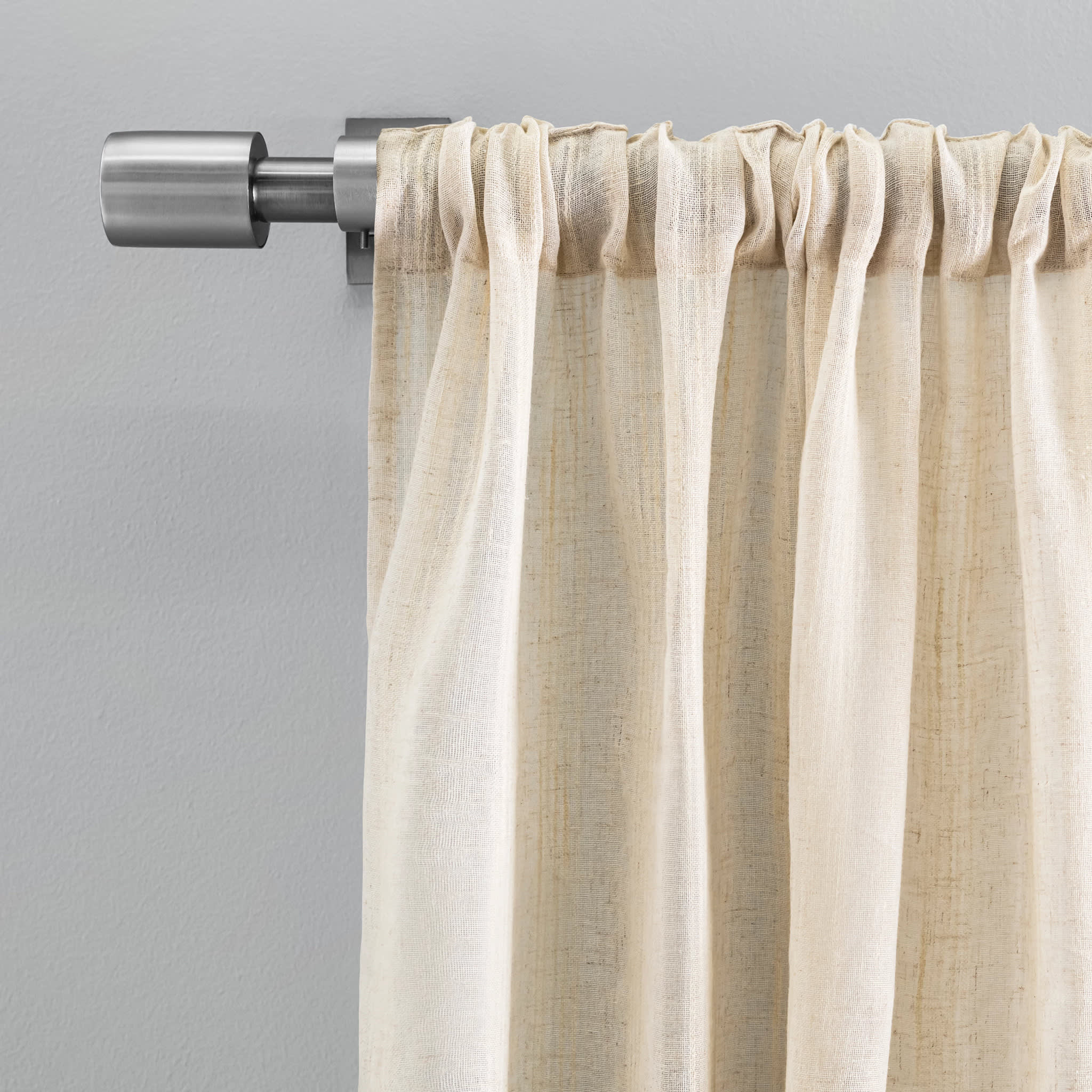 Textured Stripe Curtain Panel Pair | Natural - Image 4