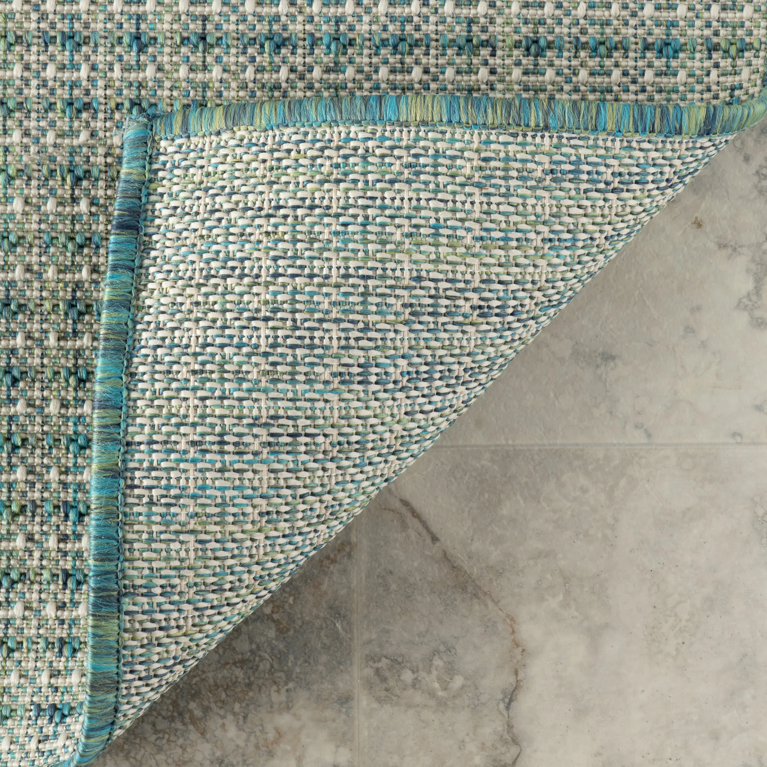 Tirzah Modern Indoor/Outdoor Rug | Teal - Image 3
