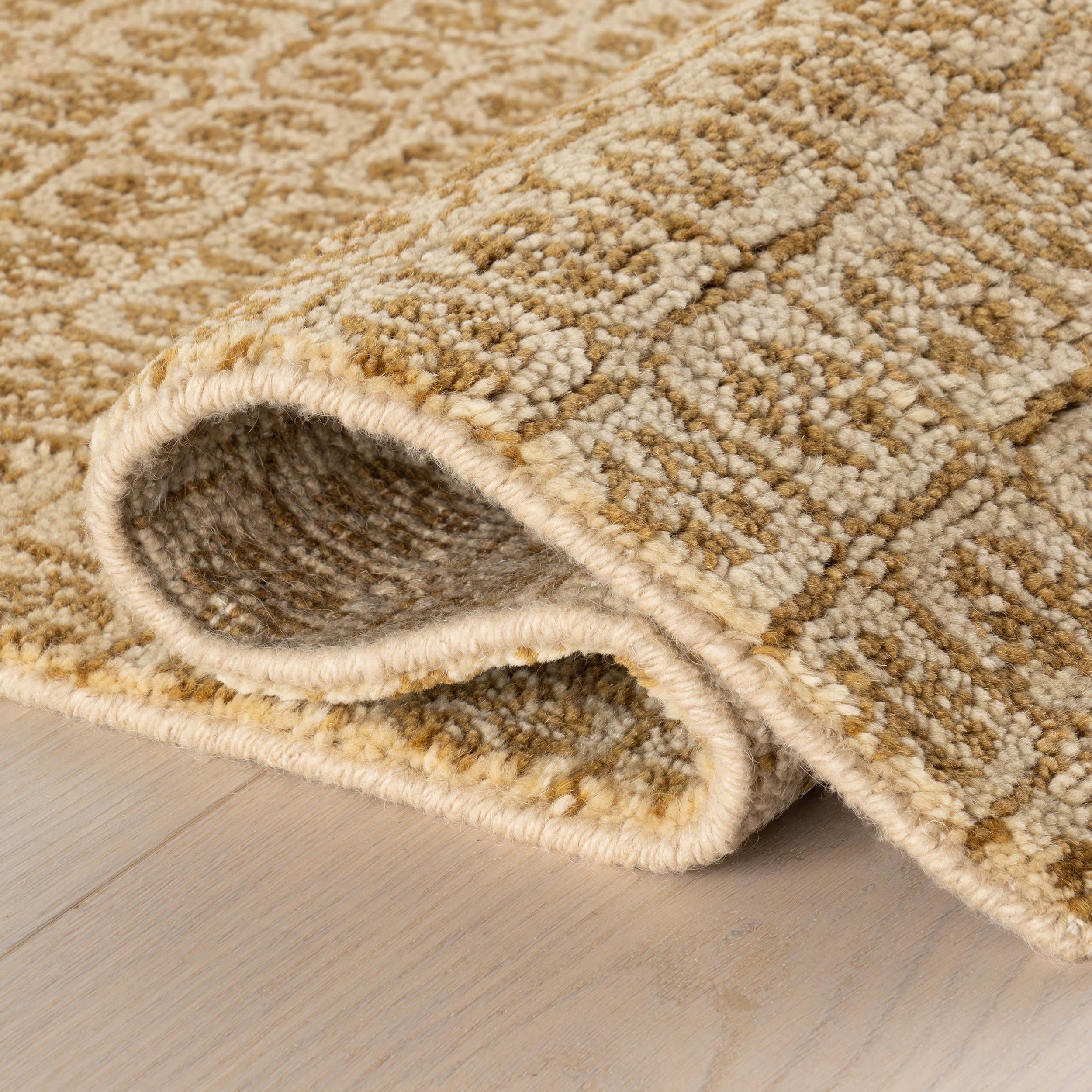 Tullie Hand Knotted Wool Rug | Ochre - Image 5