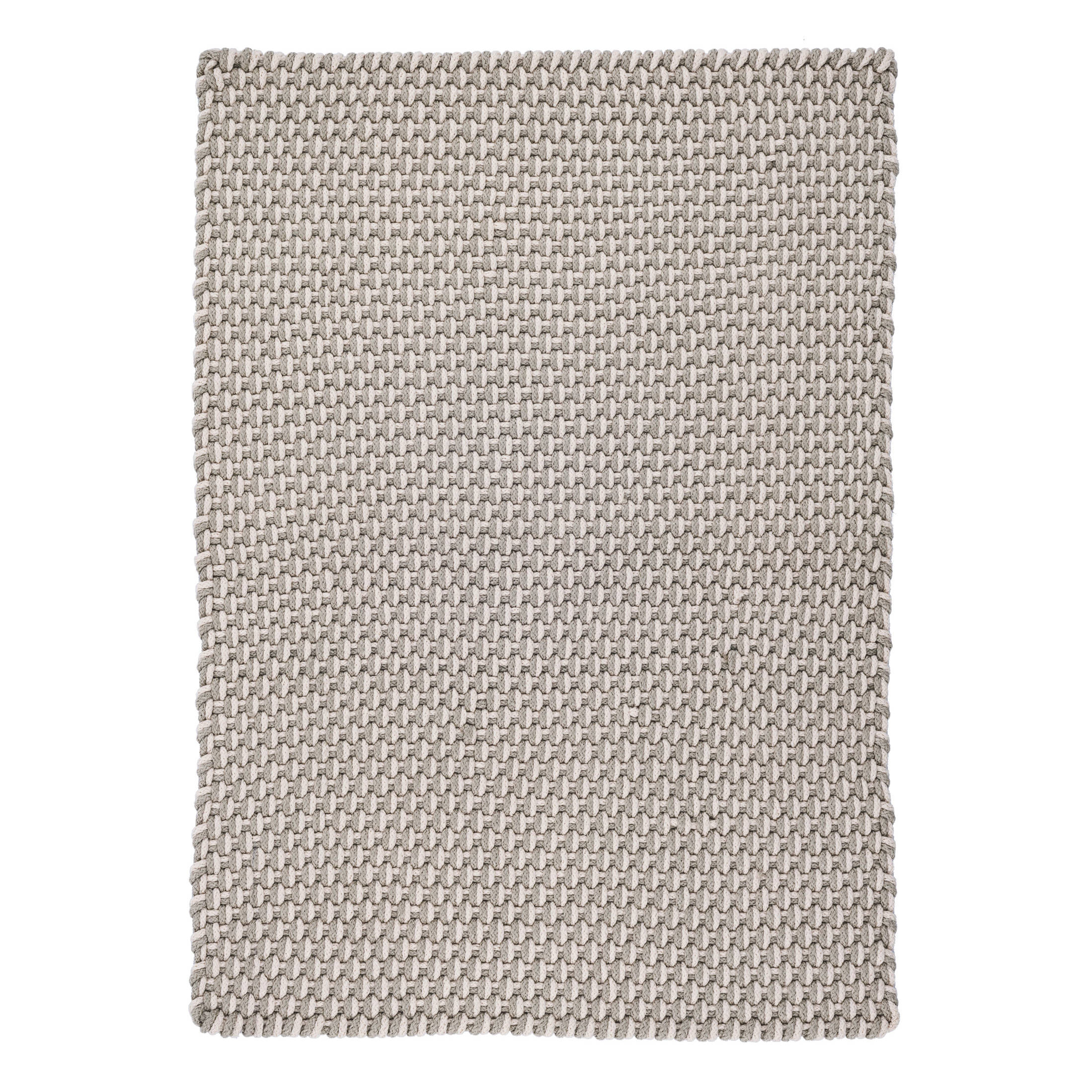 Two-Tone Rope Handwoven Indoor/Outdoor Rug | Platinum/Ivory