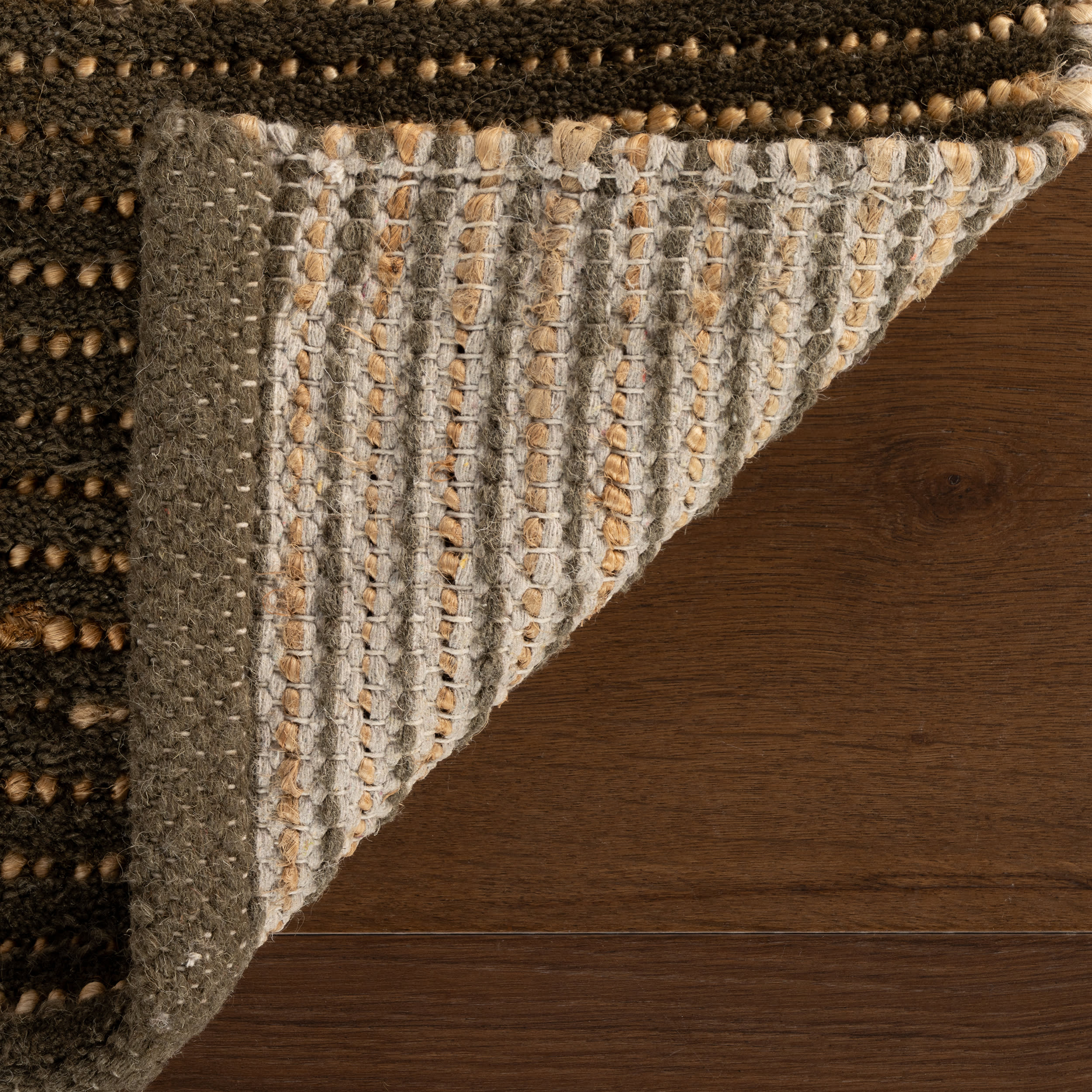 Vicart Modern Striped Bohemian Rug | Green - Image 2