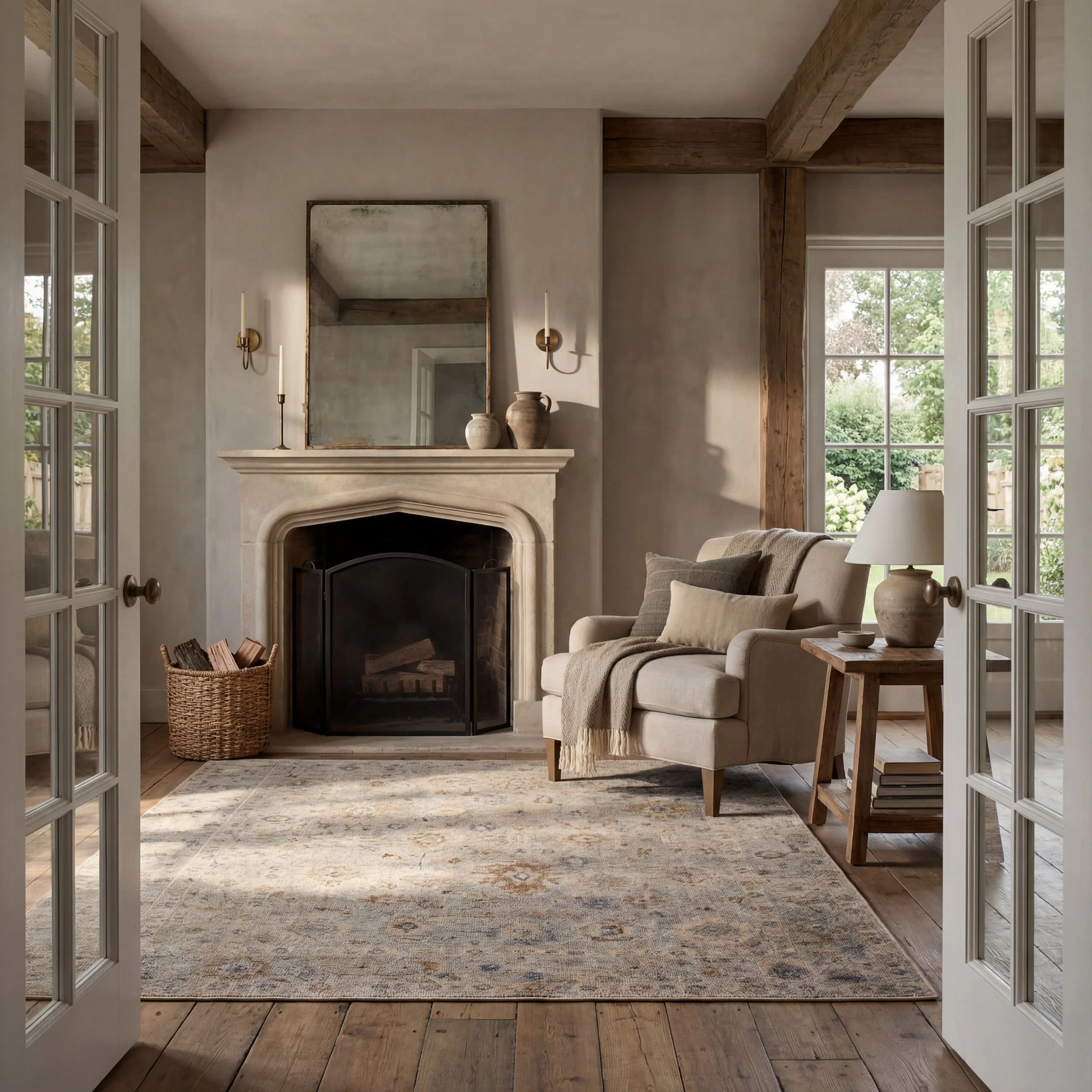 Calyne Traditional Bordered Washable Rug | Blue - Image 2