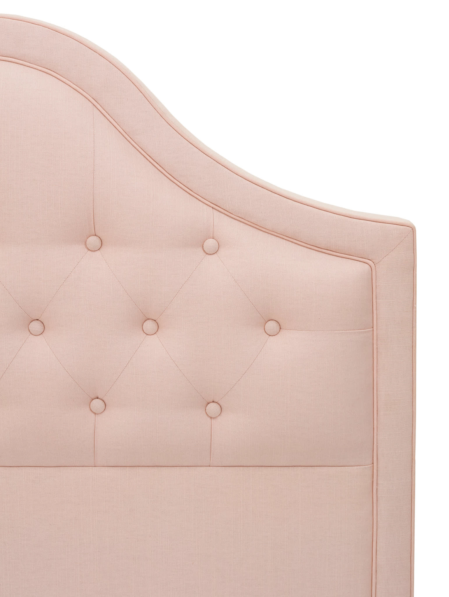 Washed Cotton Linen Low Essex Headboard | Slipper Pink - Image 3