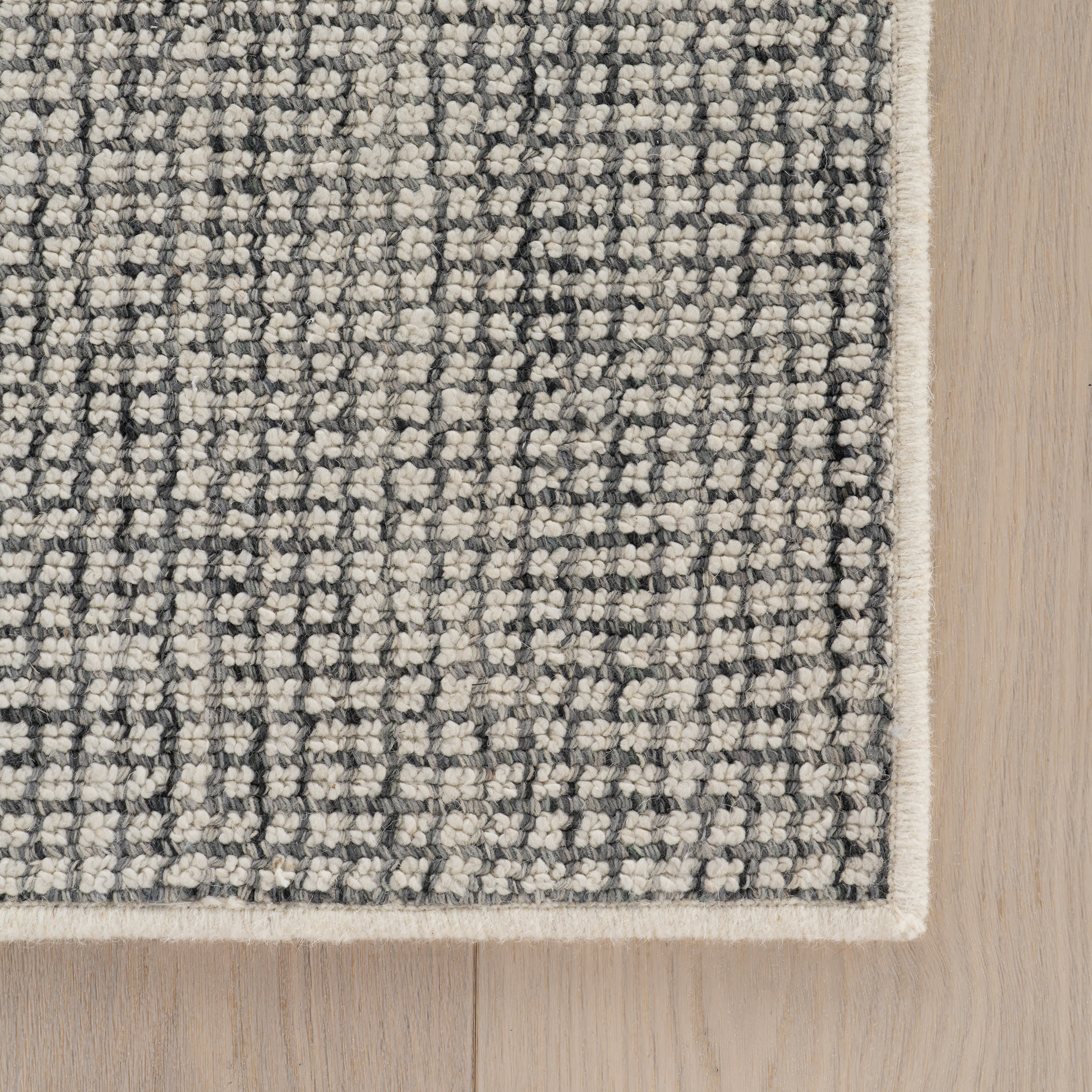 Yadira Geometric Woven Wool Custom Rug | Black - Image 4