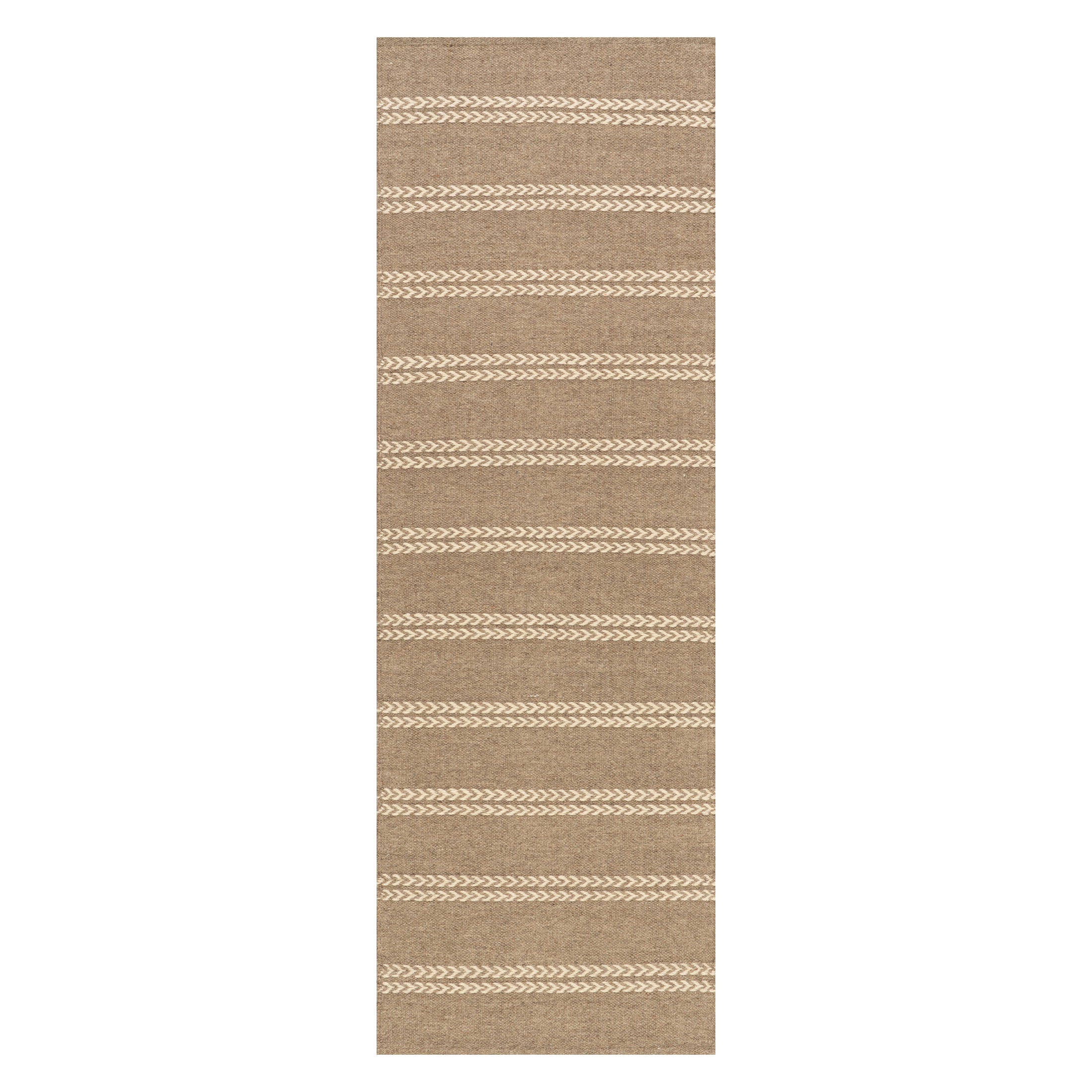 York Striped Wool Rug by Nate Berkus | Brown - Image 2
